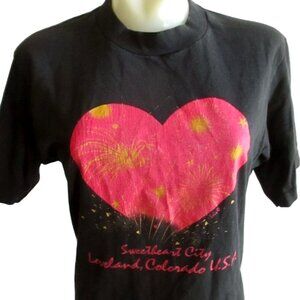 Loveland Colorado Vintage Women's T-shirt Small Single Stitch Heart 1980's USA S